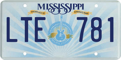MS license plate LTE781