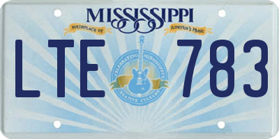 MS license plate LTE783