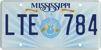 MS license plate LTE784