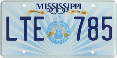 MS license plate LTE785
