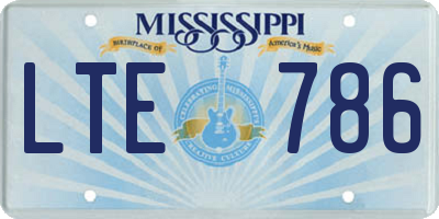 MS license plate LTE786