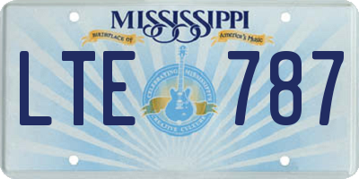MS license plate LTE787