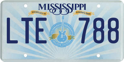 MS license plate LTE788