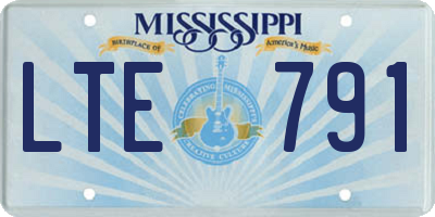 MS license plate LTE791