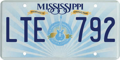 MS license plate LTE792