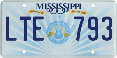 MS license plate LTE793