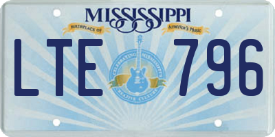 MS license plate LTE796