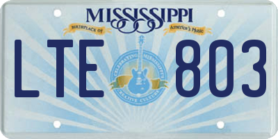 MS license plate LTE803
