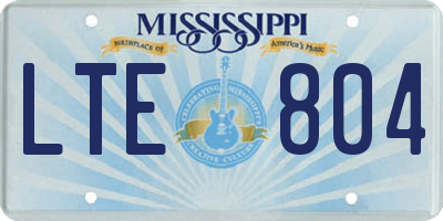 MS license plate LTE804