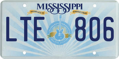 MS license plate LTE806