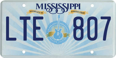 MS license plate LTE807