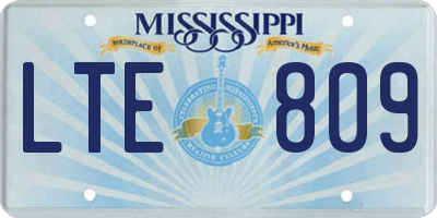 MS license plate LTE809
