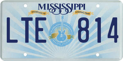 MS license plate LTE814