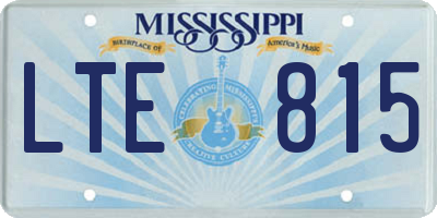 MS license plate LTE815