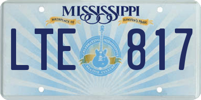MS license plate LTE817
