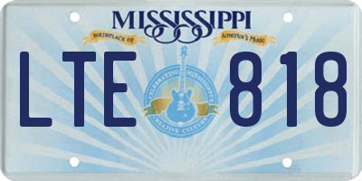 MS license plate LTE818