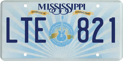 MS license plate LTE821