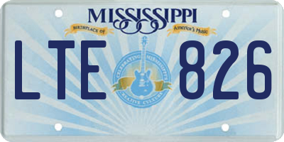 MS license plate LTE826