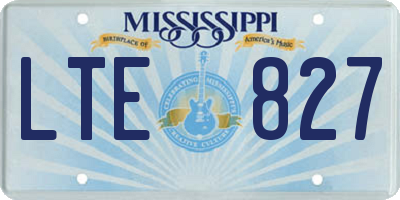 MS license plate LTE827