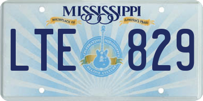 MS license plate LTE829