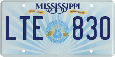MS license plate LTE830