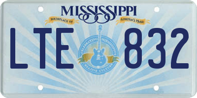 MS license plate LTE832