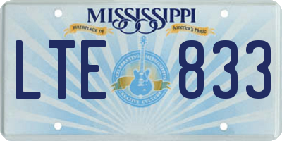 MS license plate LTE833