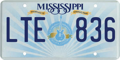 MS license plate LTE836