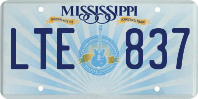 MS license plate LTE837