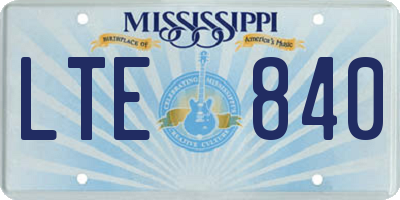 MS license plate LTE840