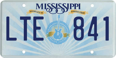 MS license plate LTE841