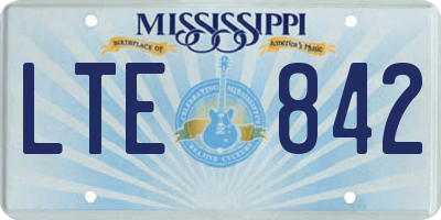 MS license plate LTE842