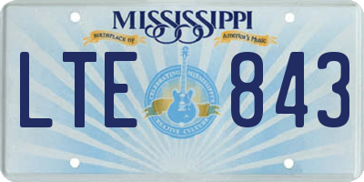 MS license plate LTE843