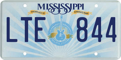 MS license plate LTE844