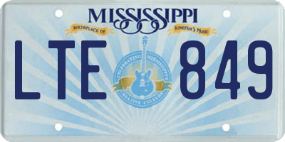 MS license plate LTE849