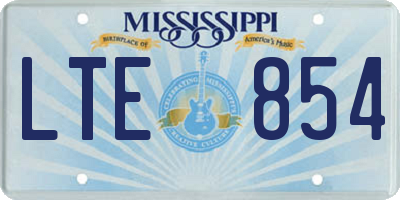 MS license plate LTE854