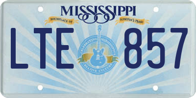 MS license plate LTE857