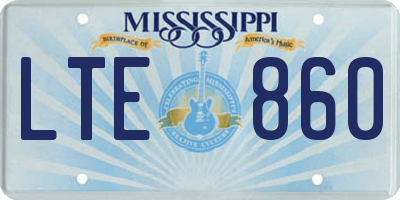 MS license plate LTE860