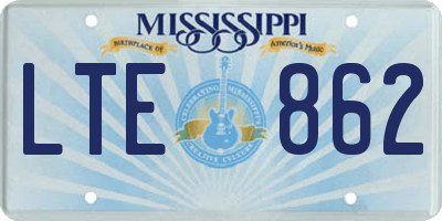 MS license plate LTE862