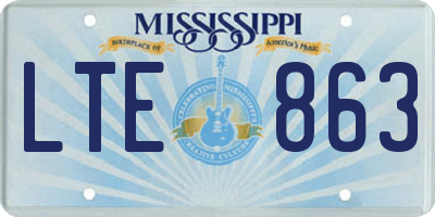 MS license plate LTE863