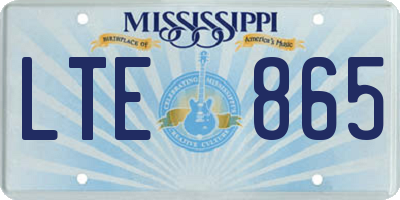 MS license plate LTE865