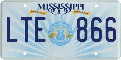 MS license plate LTE866