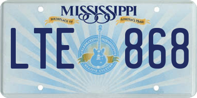 MS license plate LTE868