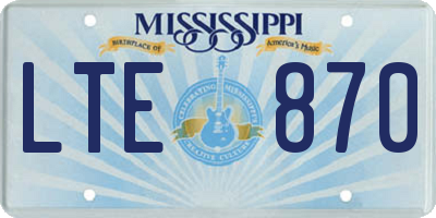 MS license plate LTE870