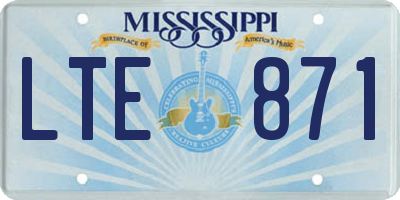 MS license plate LTE871