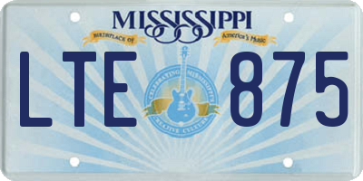 MS license plate LTE875