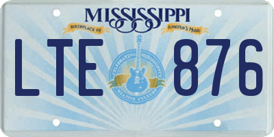 MS license plate LTE876
