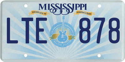 MS license plate LTE878
