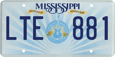 MS license plate LTE881