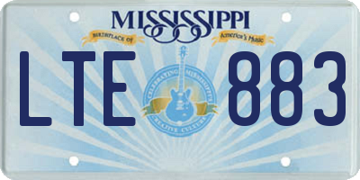 MS license plate LTE883